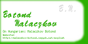 botond malaczkov business card